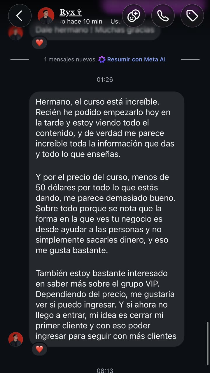 Testimonio de un alumno